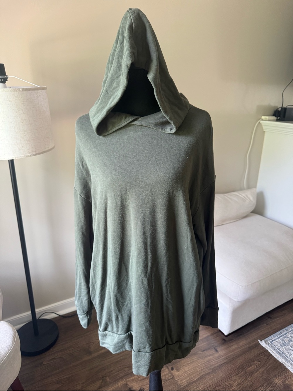 aerie Olive Hoodie with Fleece Lining